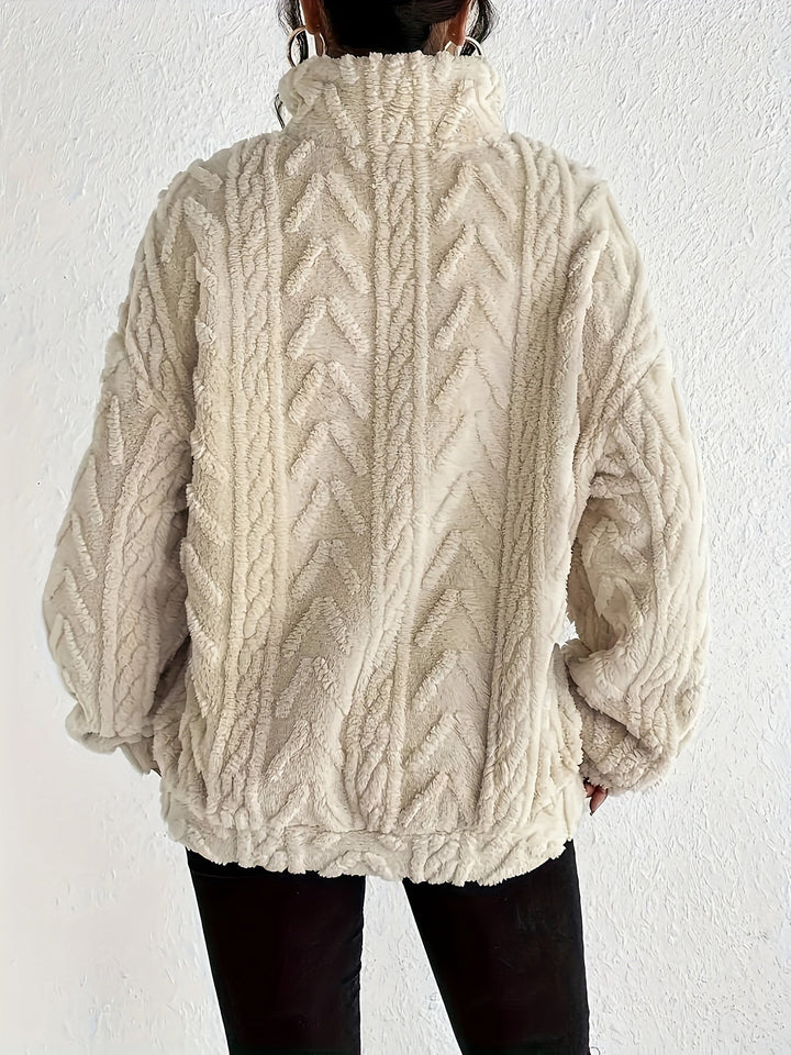 Primrose – Women's Sherpa Quarter-Zip Pullover with Cable Texture