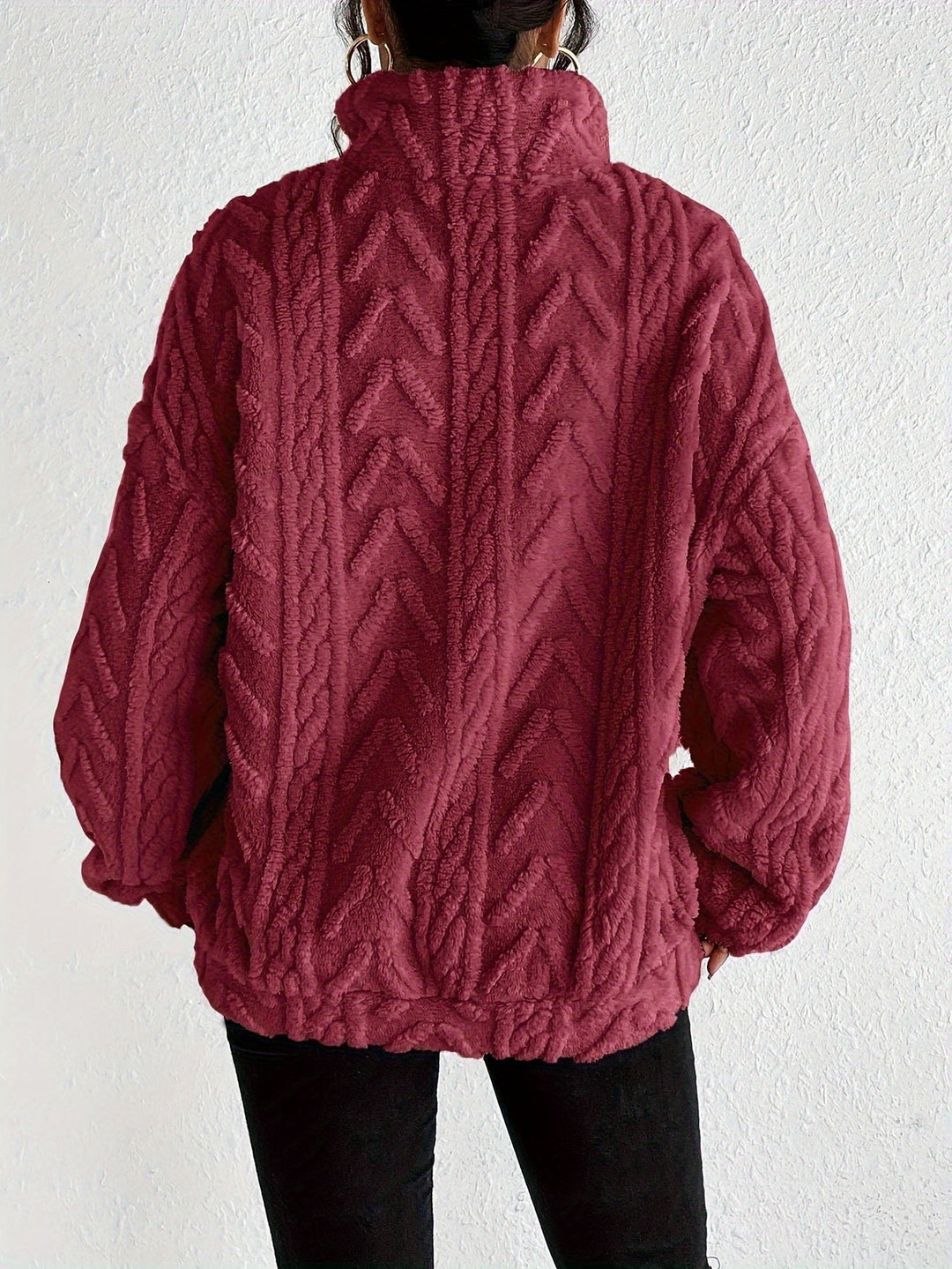 Primrose – Women's Sherpa Quarter-Zip Pullover with Cable Texture