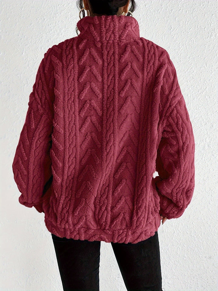 Primrose – Women's Sherpa Quarter-Zip Pullover with Cable Texture