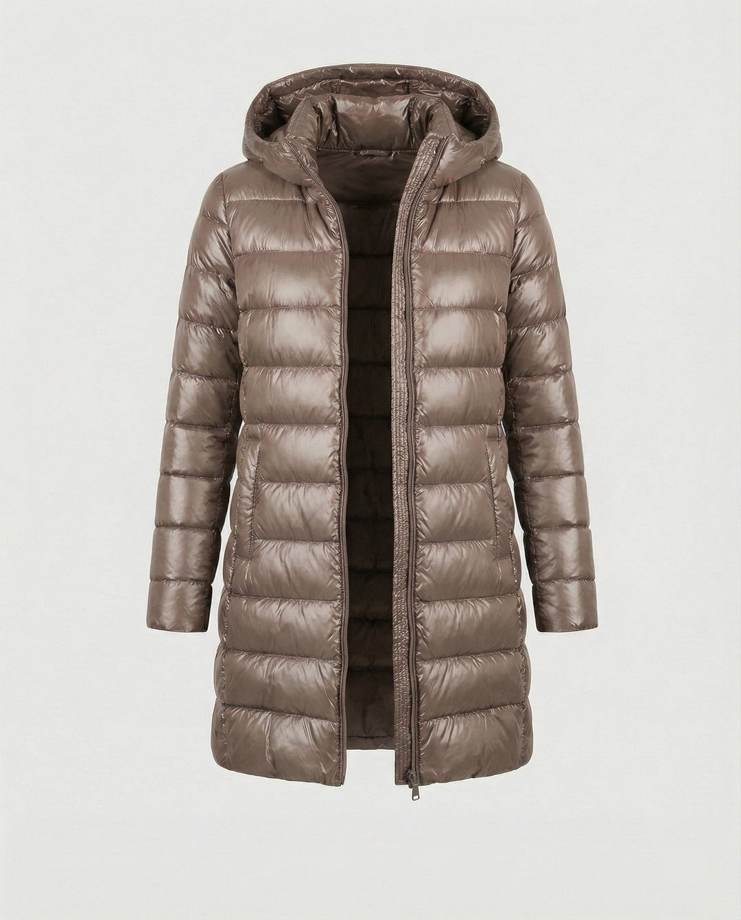 Marion – Hooded Down-Look Puffer Coat, Lightweight