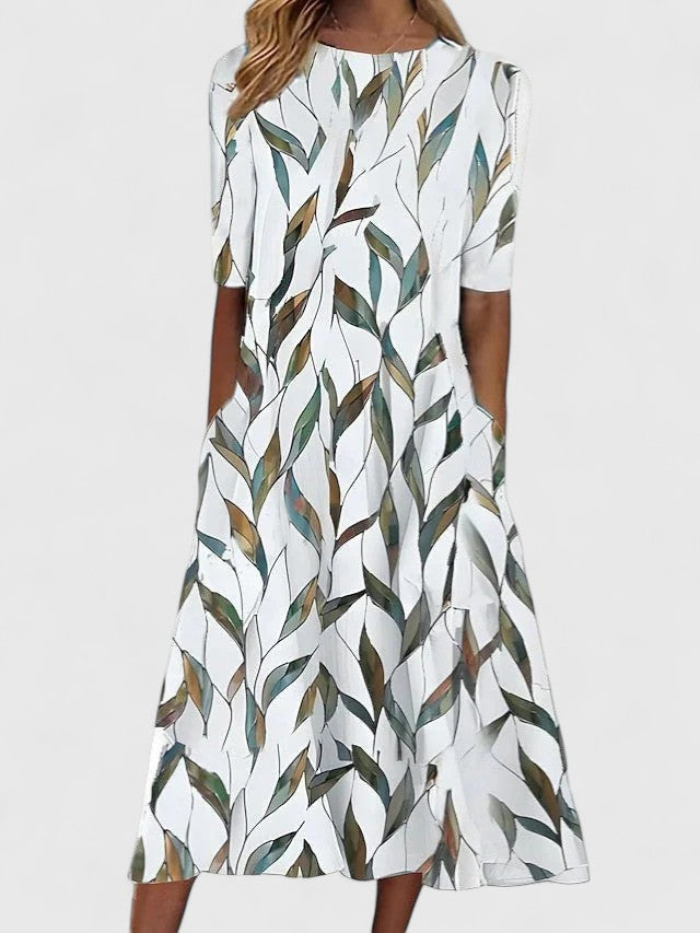 Phoebe – Floral Midi Dress with Pockets