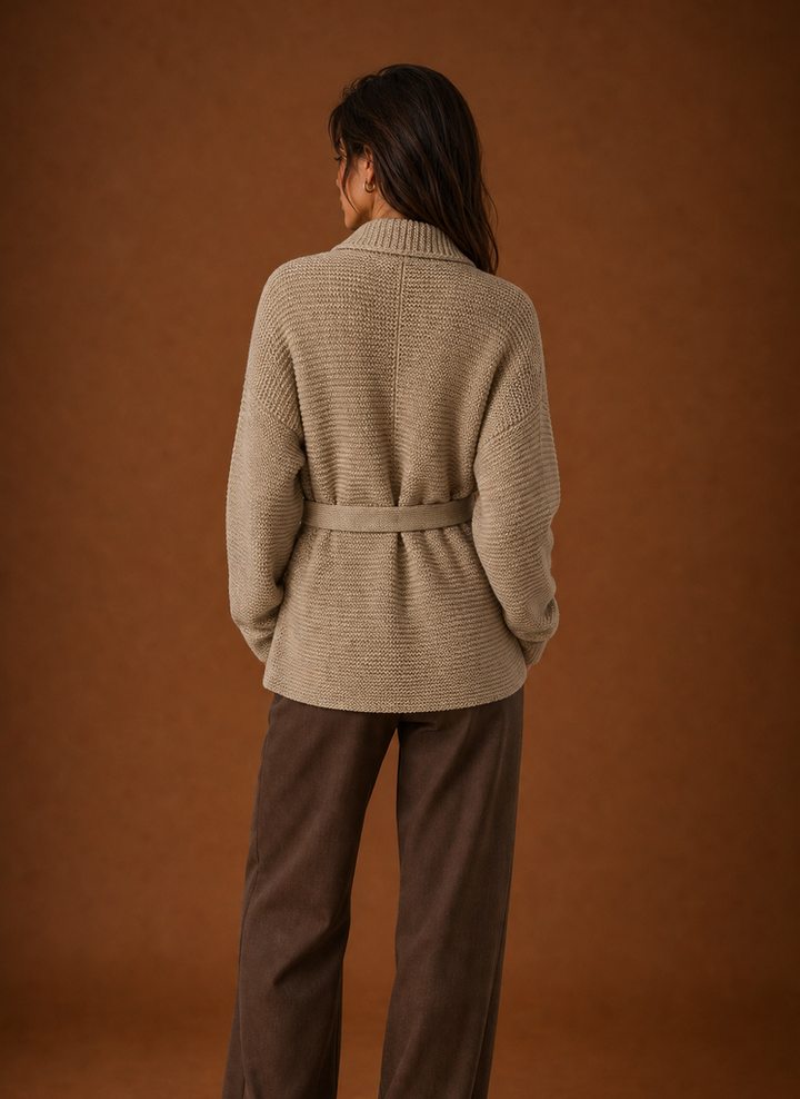 Rilla – Women's Chunky Belted Wrap Cardigan