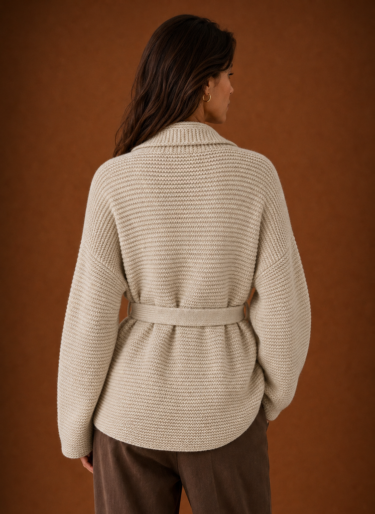 Rilla – Women's Chunky Belted Wrap Cardigan