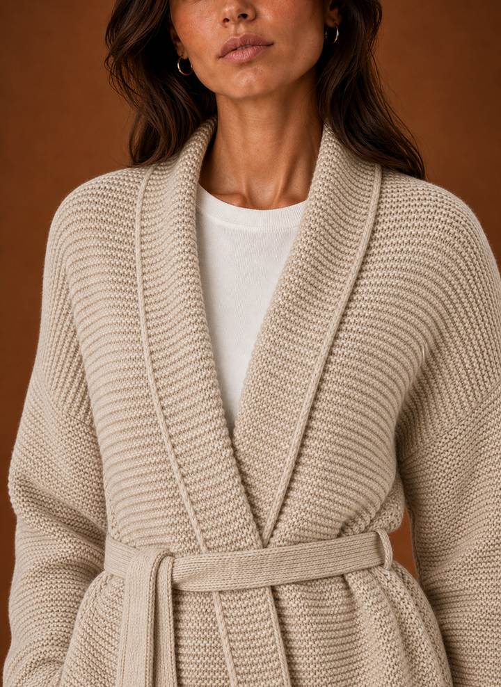 Rilla – Women's Chunky Belted Wrap Cardigan