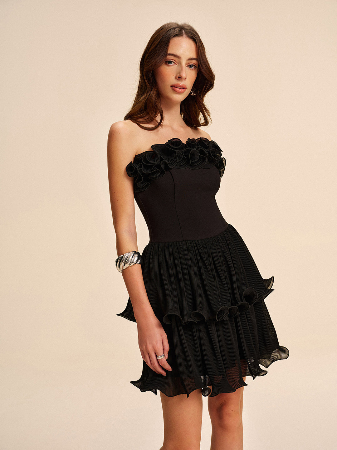 Patrice – Strapless Ruffle Mini Dress