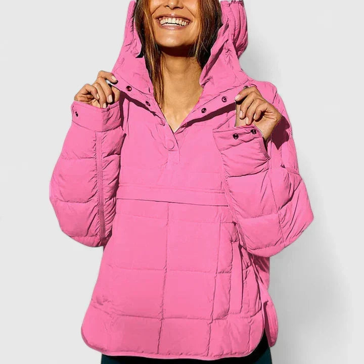 Selvine | Women's Quilted Puffer Pullover Jacket - Green - Image 9