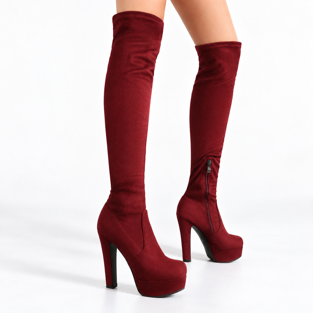 Shea – Women's Platform Block Heel Over-the-Knee Boots