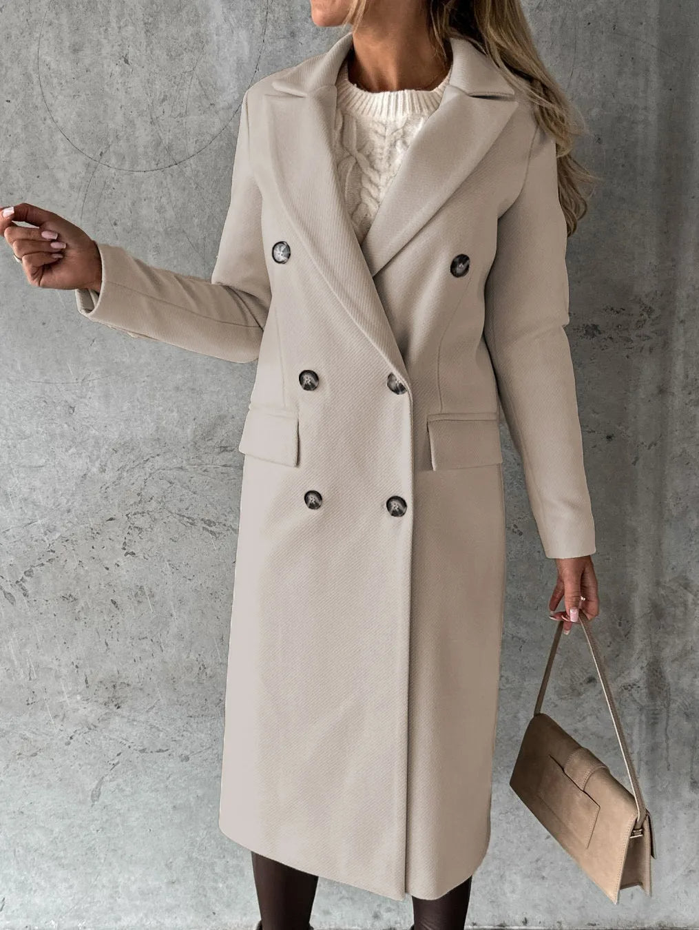 Sibilla | Double-Breasted Longline Refined Coat