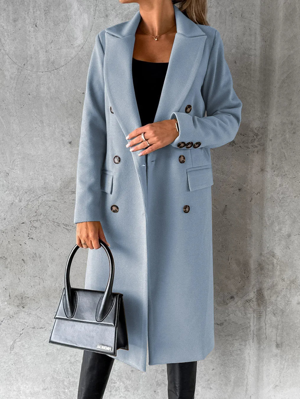 Sibilla | Double-Breasted Longline Refined Coat