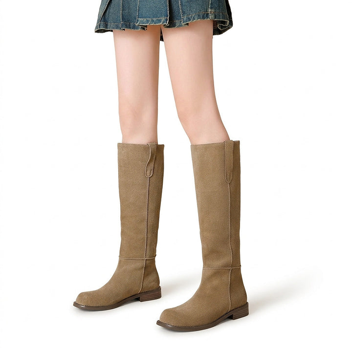 Sloan – Women's Flat Suede-Look Knee-High Boots