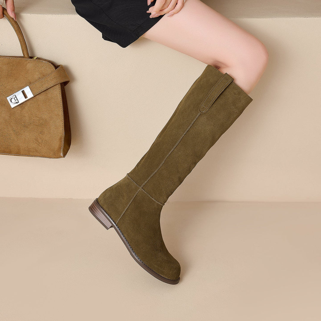 Sloan – Women's Flat Suede-Look Knee-High Boots
