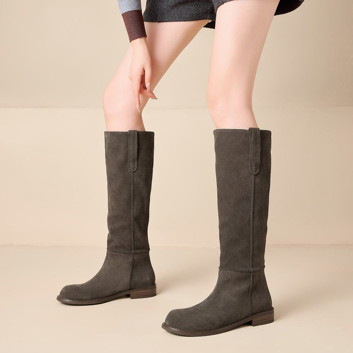 Sloan – Women's Flat Suede-Look Knee-High Boots
