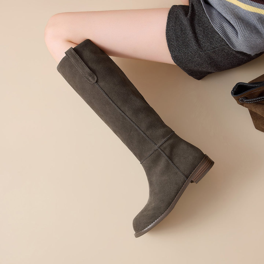 Sloan – Women's Flat Suede-Look Knee-High Boots