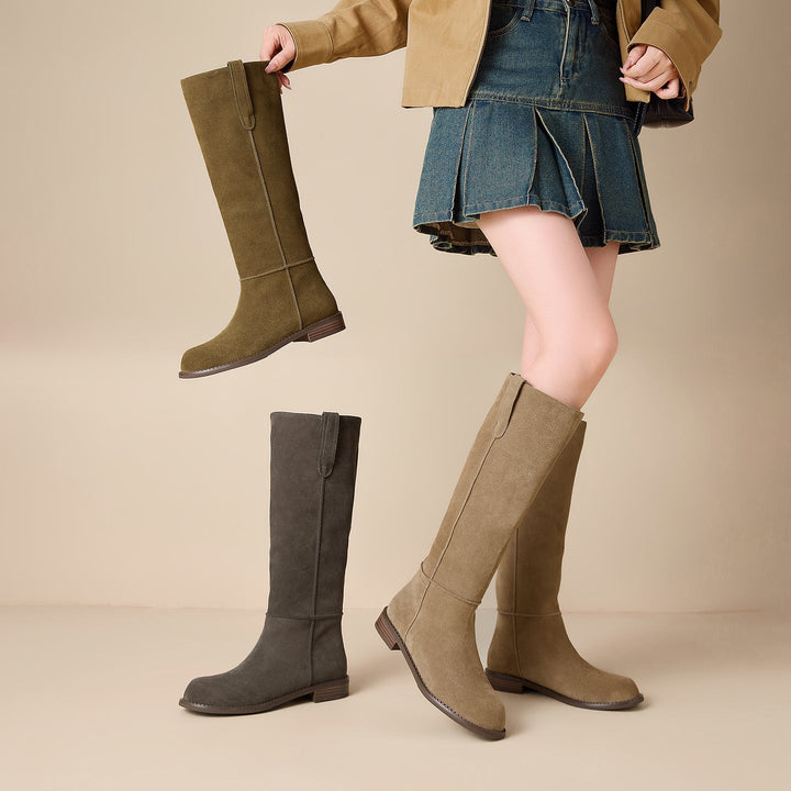 Sloan – Women's Flat Suede-Look Knee-High Boots