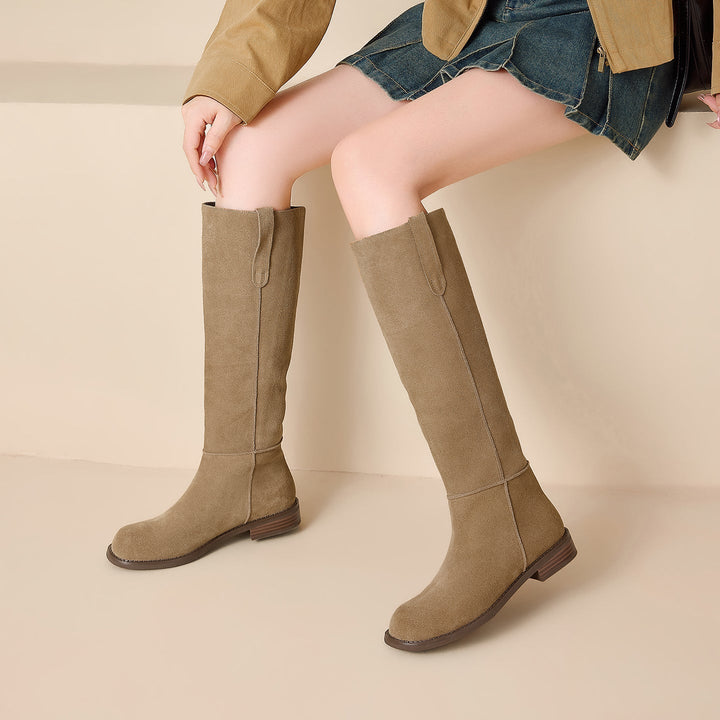 Sloan – Women's Flat Suede-Look Knee-High Boots
