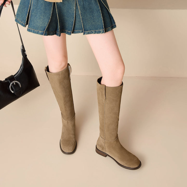 Sloan – Women's Flat Suede-Look Knee-High Boots