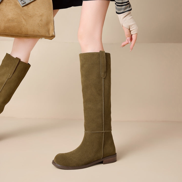 Sloan – Women's Flat Suede-Look Knee-High Boots