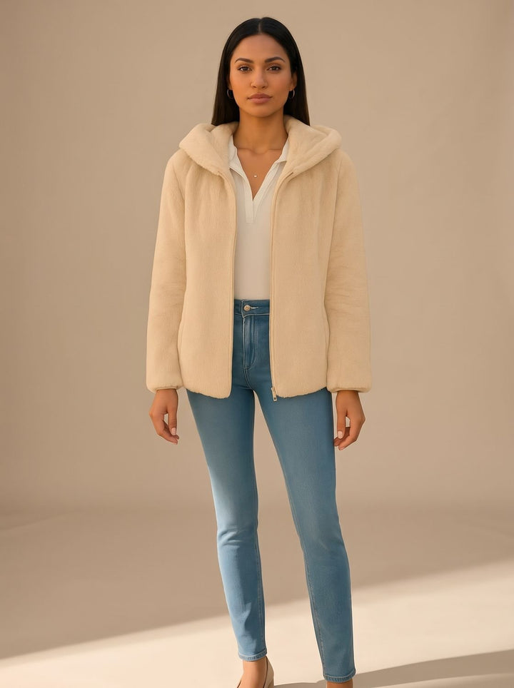 Theodora – Women's Hooded Zip-Up Teddy Jacket