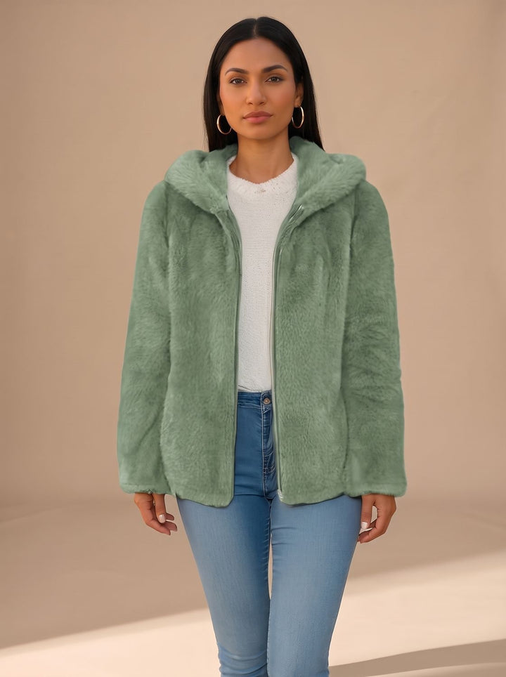 Theodora – Women's Hooded Zip-Up Teddy Jacket