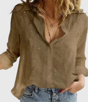 Zoey – Long Sleeve Button Down Blouse with Floral Print