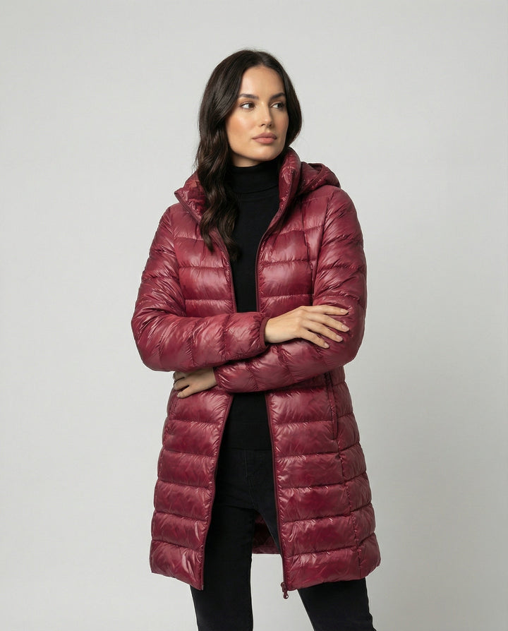 Marion – Hooded Down-Look Puffer Coat, Lightweight