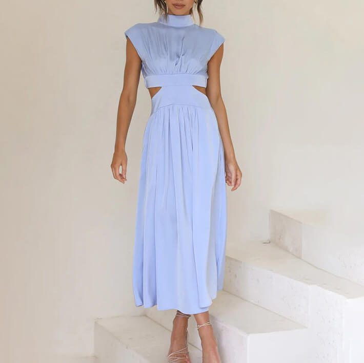 Adeline | Halter Neck Flowy Maxi Dress