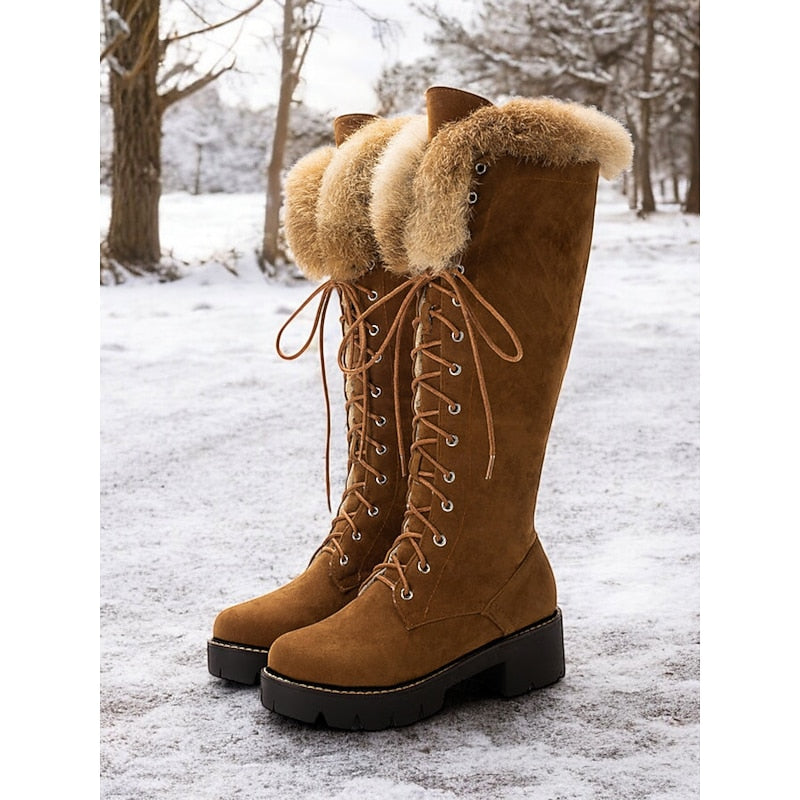 Vorryn | Women's Knee-High Lace-Up Winter Boots - Image 1