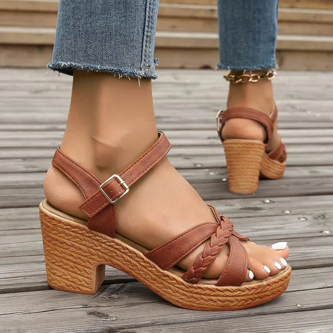 Image of Women's Ankle Strap Heeled Sandals