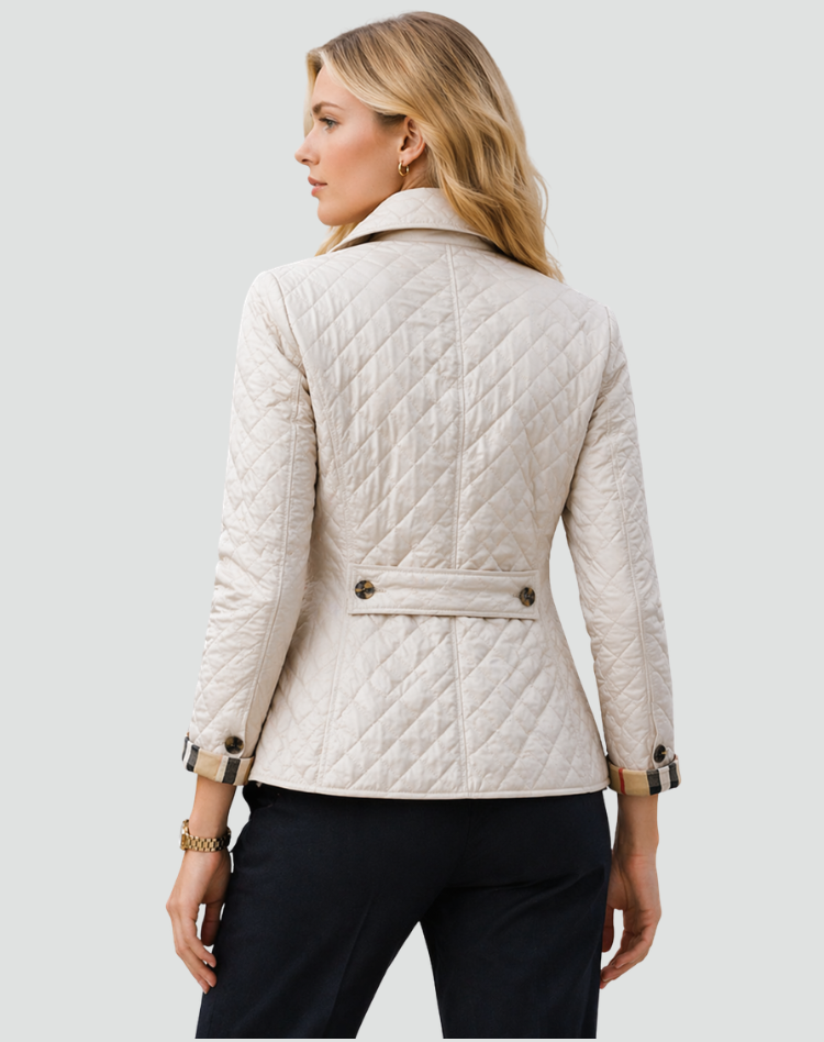 Rebekah – Diamond-Quilted Button-Front Jacket for Women