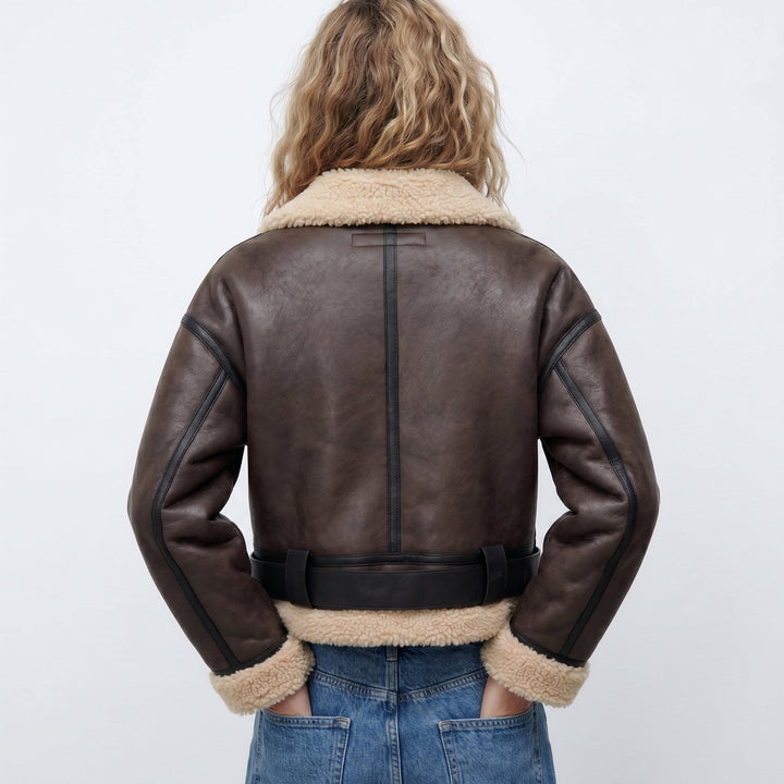 Women's Double-Sided Shearling Bomber Jacket
