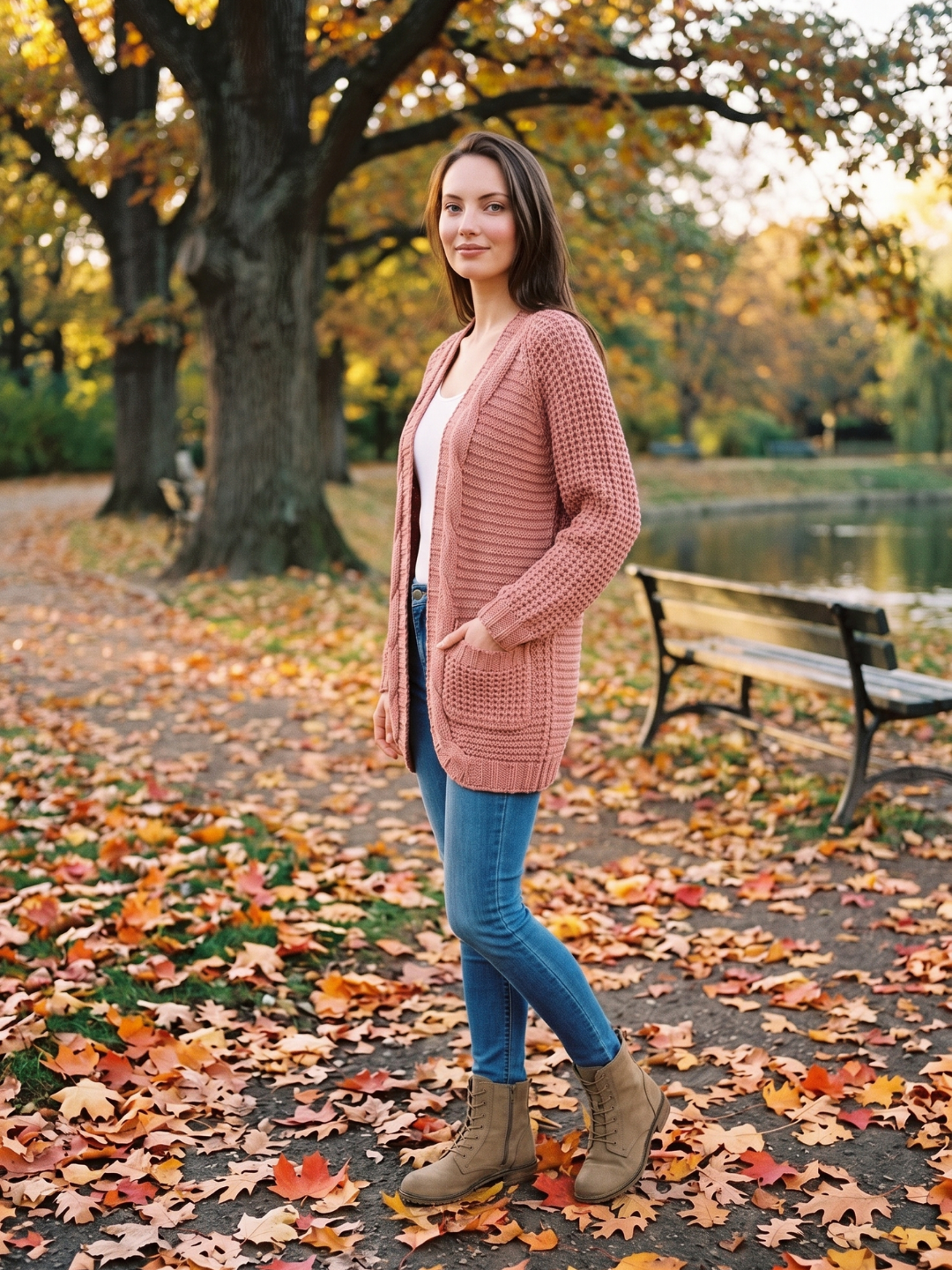 Alanis – Open-Front Cable-Stitch Cardigan for Women