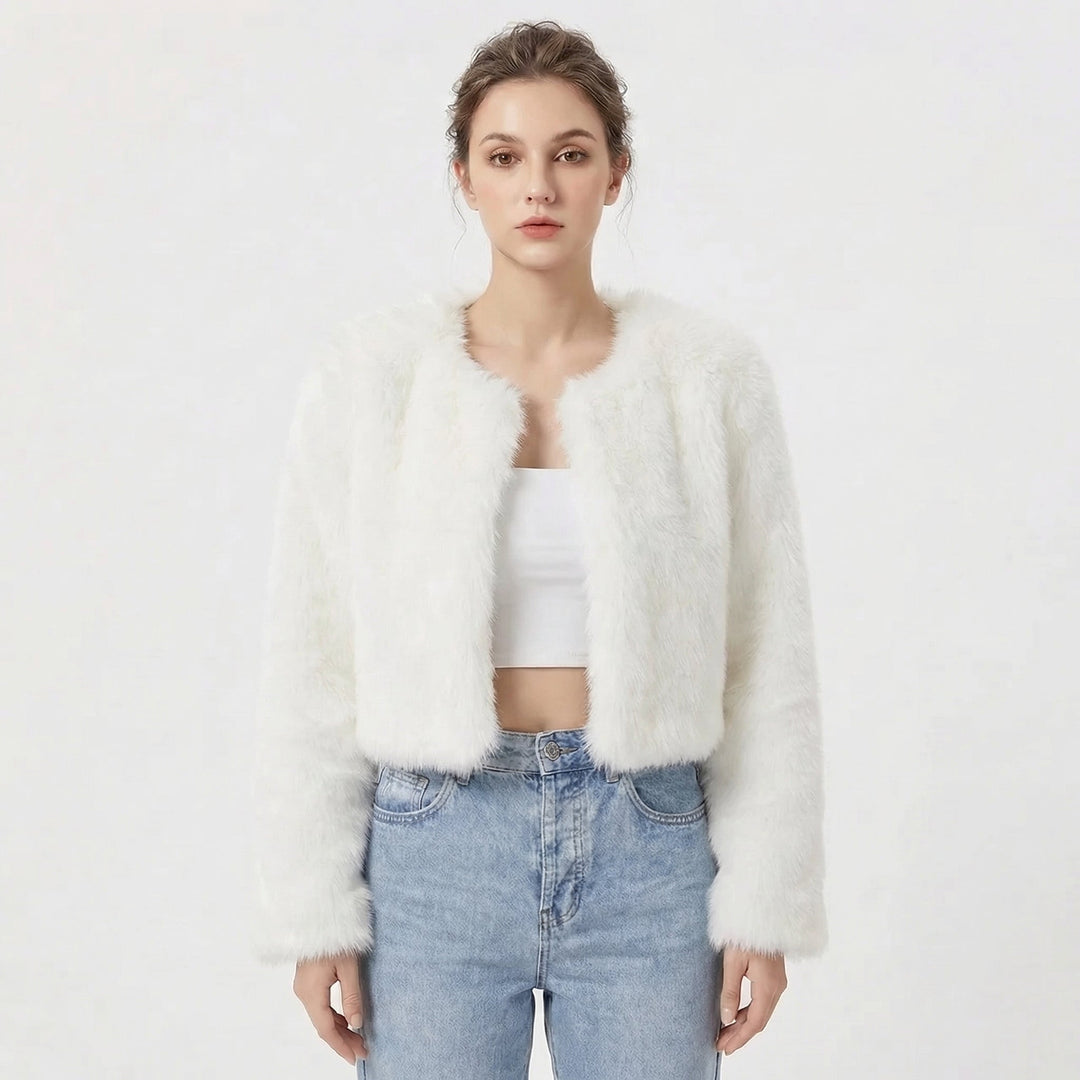 Annora – Cropped Faux Fur-Look Jacket for Women