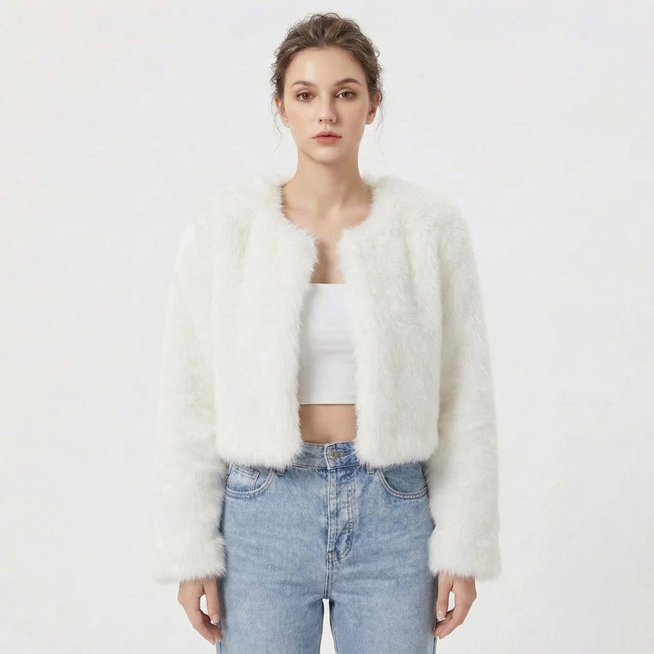Annora – Cropped Faux Fur-Look Jacket for Women