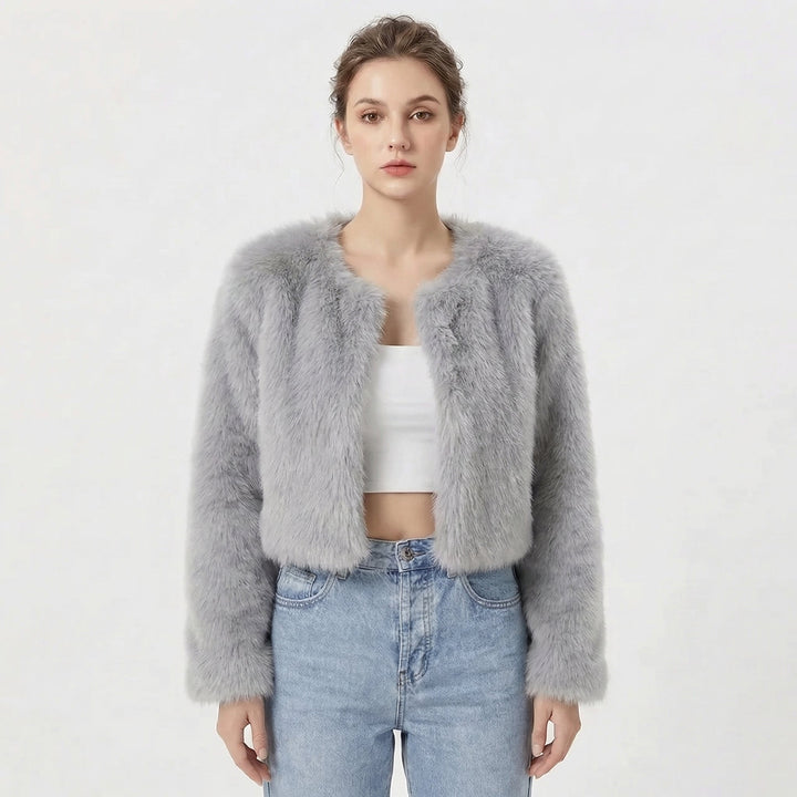 Annora – Cropped Faux Fur-Look Jacket for Women