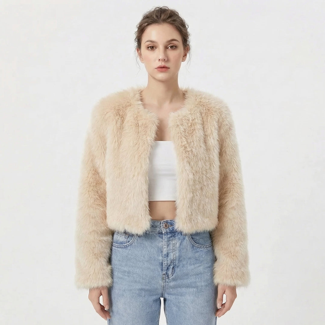 Annora – Cropped Faux Fur-Look Jacket for Women