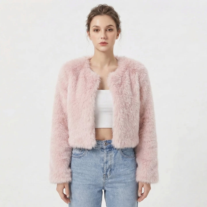 Annora – Cropped Faux Fur-Look Jacket for Women