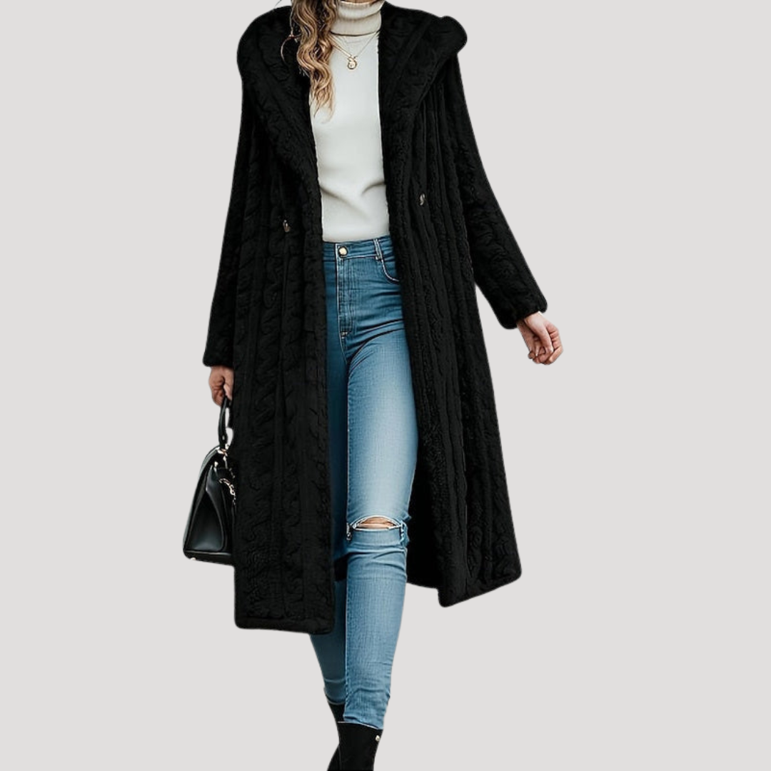 Zaria – Women's Faux Fur-Look Hooded Long Coat