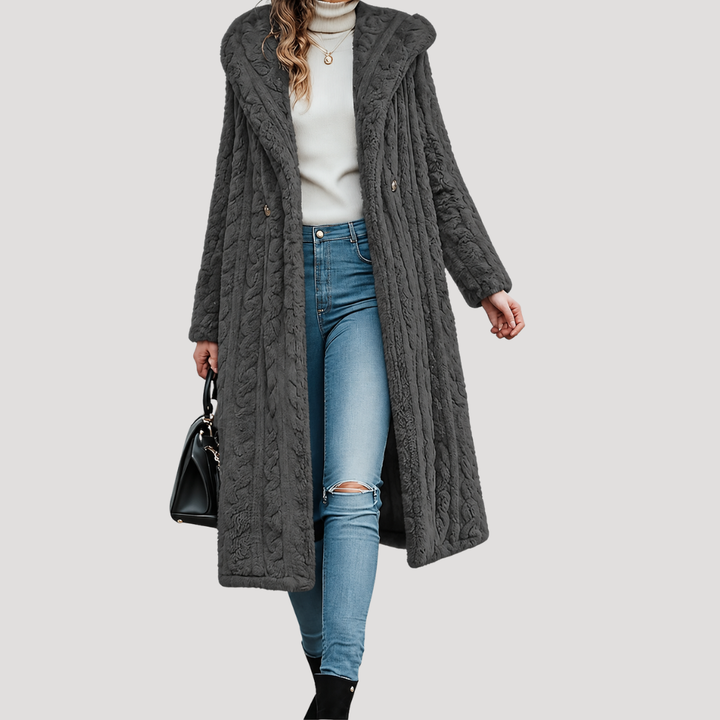Zaria – Women's Faux Fur-Look Hooded Long Coat