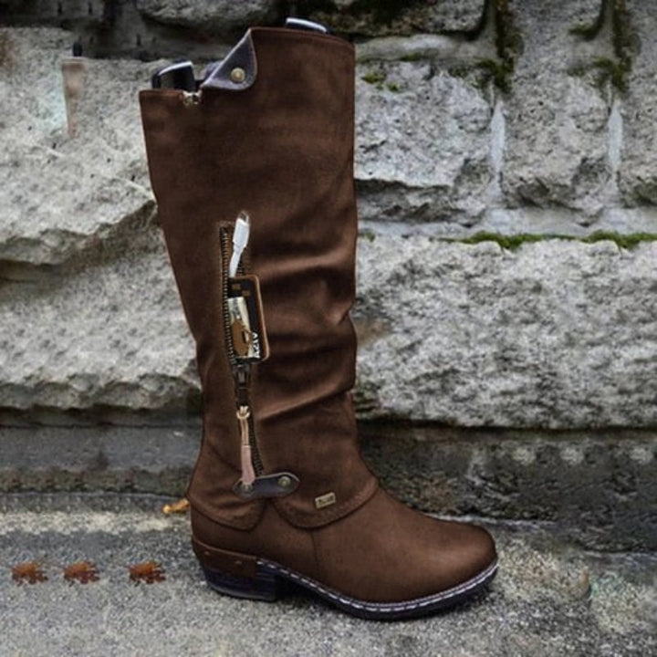 Zuri – Women's Side Zip Slouchy Knee-High Boots